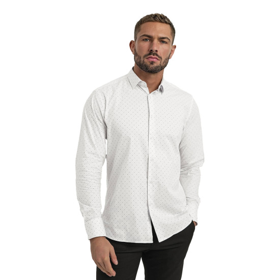 Vyriški balti taškuoti marškiniai Royal Marškiniai