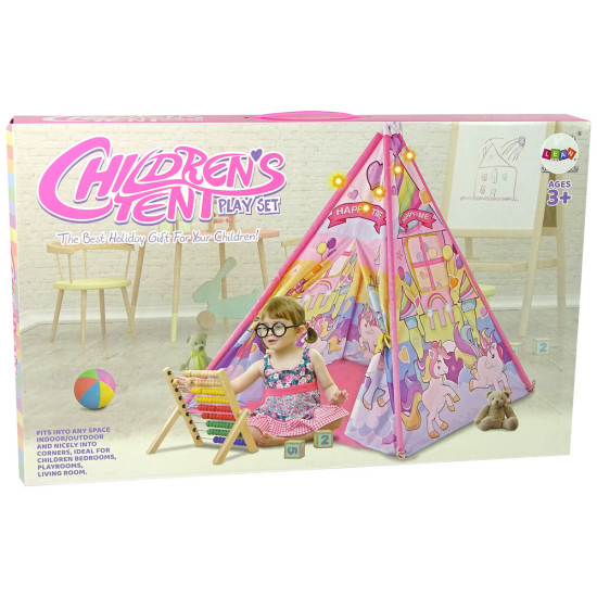 Vaikiški šviečianti palapinė „Unicorn Ponies Pink“