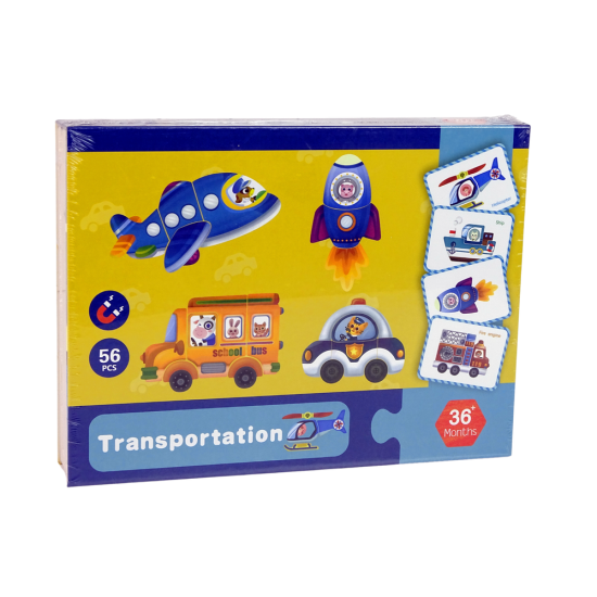 Magnetinė dėlionė knyga Transportas Magnetinės lentos ir magnetai