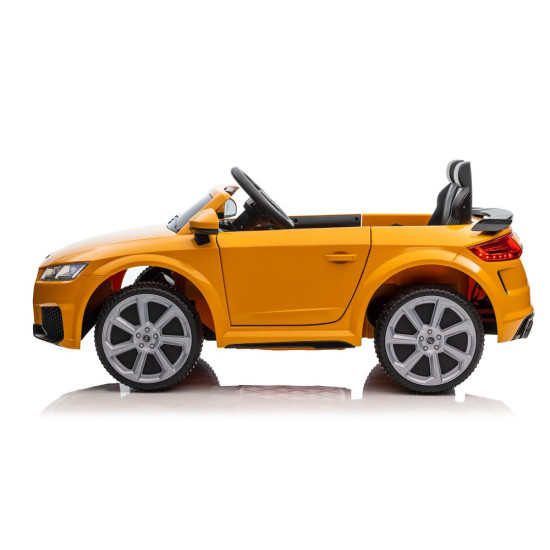 Audi TT RS geltonas akumuliatorinis automobilis Elektrinės mašinėlės vaikams