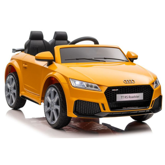 Audi TT RS geltonas akumuliatorinis automobilis Elektrinės mašinėlės vaikams