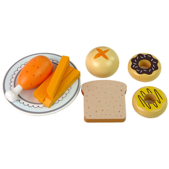 Medinė mikrobangų krosnelės rinkinys Mediniai žaislai