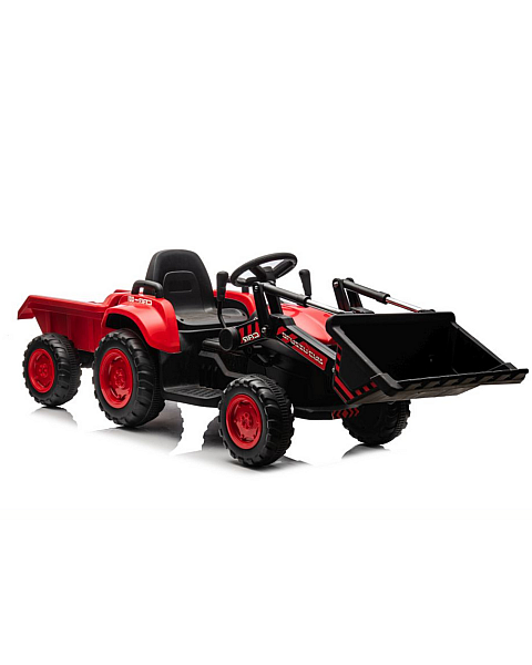 Raudonas elektrinis traktorius BW-X002A su kaušu
