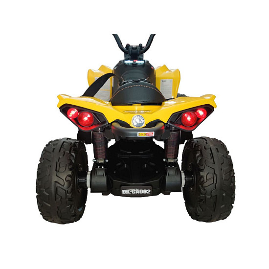 CAN-AM battery-powered yellow quadricycle