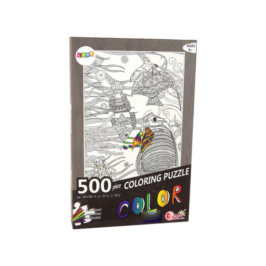 Dėlionės spalvinimui, 500 dalių, Žuvys vandenyne Lavinamieji