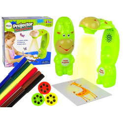 Žalias piešimo projektorius su priedais
