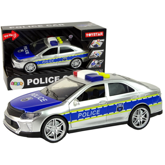 Sidabrinis policijos automobilis Žaisliniai automobiliai