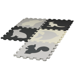 Pilka minkšta dėlionė, kilimėlis 28 vnt.