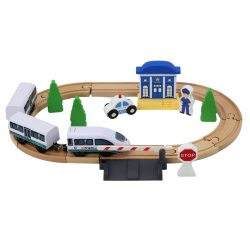 Medinis traukinio bėgių rinkinys