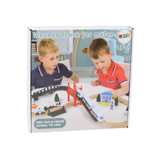 Medinis traukinio bėgių rinkinys Mediniai žaislai