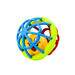 Spalvotas, sensorinis kamuoliukas barškutis