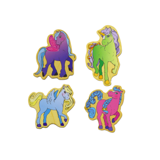 Spalvotų magnetinių vienaragių rinkinys Mediniai žaislai