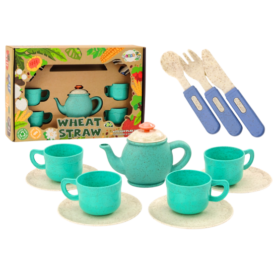 Set of tableware, cups, plates, cutlery, teapot, 22 pieces Buitiniai prietaisai, virtuvės