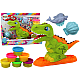 6-värinen plastiliinisetti, jossa on dinosaurus
