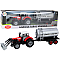 Agricultural tractor excavator with tank drive Red
