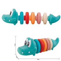 Minkšta krokodilo formos piramidė kūdikiams