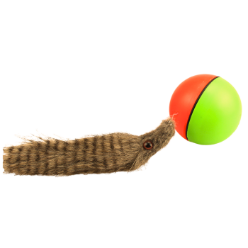 Interactive bath toy ball with fluffy ferret tail 