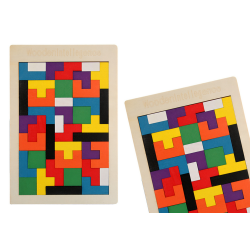 Medinė spalvotų formų dėlionė