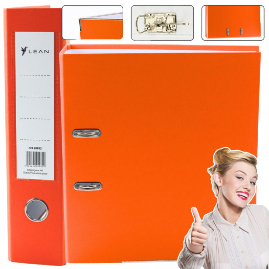 Oranžinis dokumentų segtuvas A4 Kanceliarinės prekės