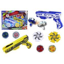 Pistoletų paleidimo rinkinys 4 metaliniai diskai Mėlynos ir geltonos šviesos