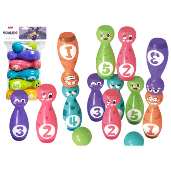 Набор для боулинга «Smiley Balls», цветной, 10 шт.