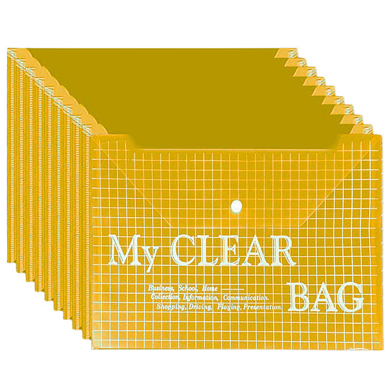 A4 transparent yellow folder with clasp, 20 pcs. Binders and cases