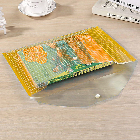 A4 transparent yellow folder with clasp, 20 pcs. Binders and cases