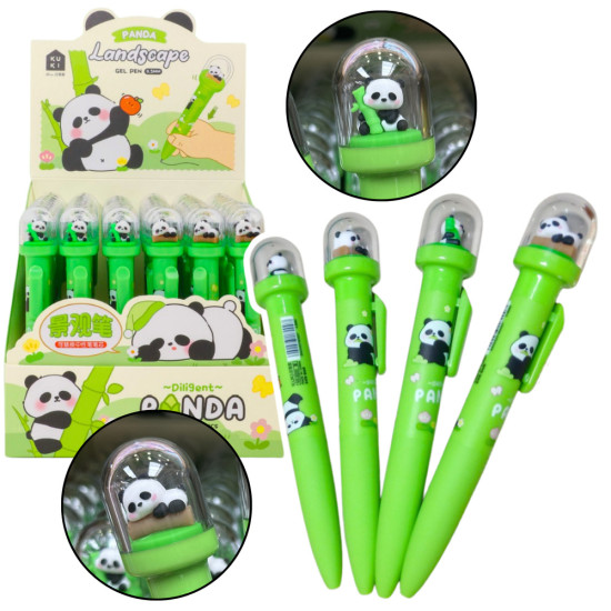 Gelinis rašiklis mėlynu rašalu, 0,5 mm Panda Pieštukai ir rašikliai
