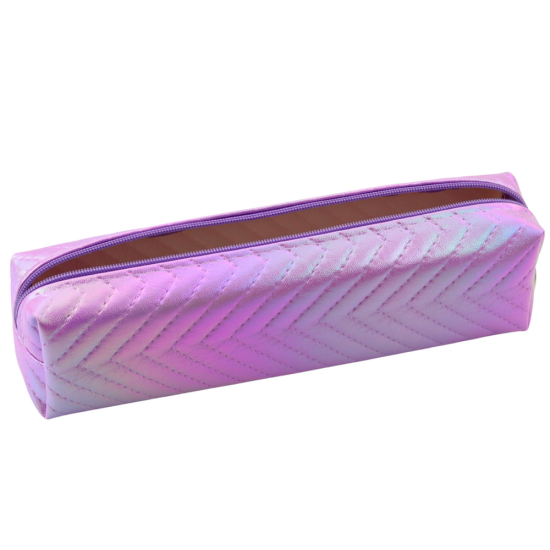 Mokyklinis holografinis violetinis rašiklių dėklas 21 x 6 cm Penalai