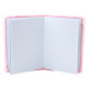 Rožinė užrašų knygutė su širdelėmis linijomis A5, 80 lapų Užrašų knygelės