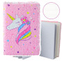 Pink notebook with lines, glitter and unicorn, A5, 80 pages
