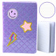 Violetinė užrašų knygutė su blizgučiu paviršiumi ir aplikacijomis, B6 formato, 80 lapų Užrašų knygelės