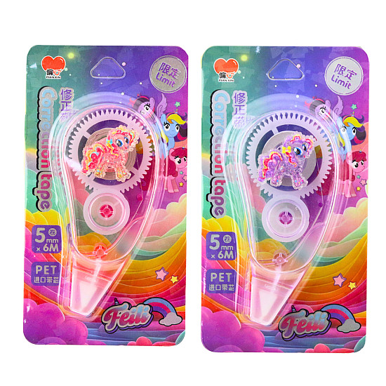 Pink-purple correction tape 6 m x 5 mm, with unicorns Pencils and pens