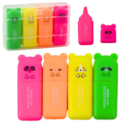 Mini meškiukų žymeklių rinkinys su plastmasiniu dėklu, 5 vnt.