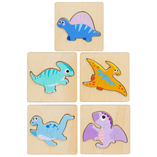 Medinė dinozaurų delionė Mediniai žaislai