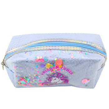 Школьный синий пенал Unicorn Confetti, 20 см