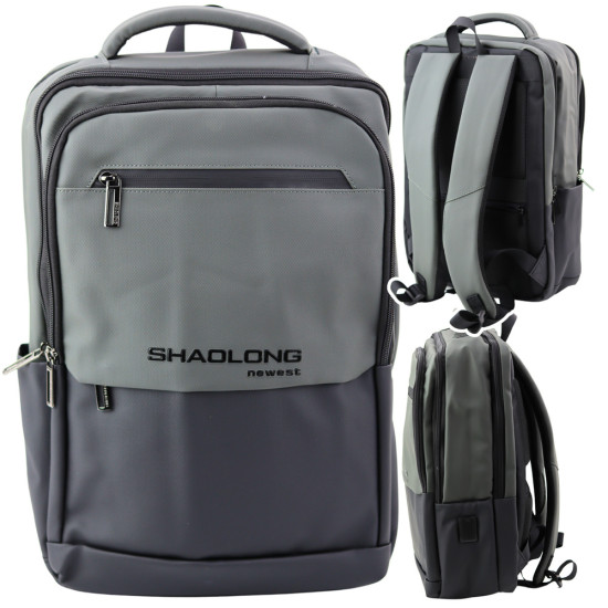 Juoda/pilka kuprinė su USB  16L 41cm Kuprinės