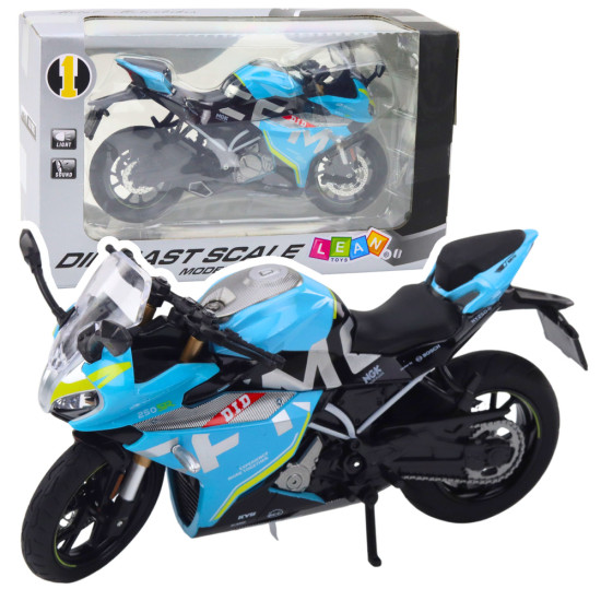 Metalinis mėlynas sportinis motociklas Žaisliniai motociklai