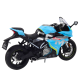 Metalinis mėlynas sportinis motociklas Žaisliniai motociklai