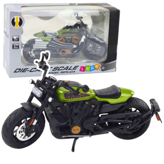 Chopper juodas/žalias metelinis motociklas Žaisliniai motociklai