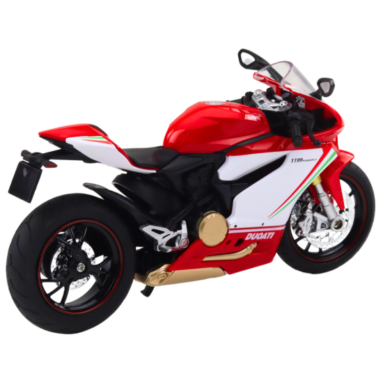 Sportinis metalinis raudonas/baltas motociklas Žaisliniai motociklai