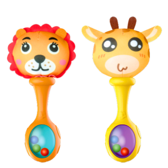 Giraffe and lion rattles, 2 pcs. For babies