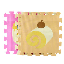 Pastelinių spalvų minkštas dėlionės kilimėlis 16 vnt.