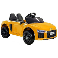 Dzeltens Audi R8 Spyder elektromobilis