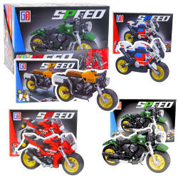 Statybiniai blokai motociklas-robotas