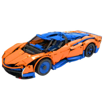 Строительные кирпичи Спортивный автомобиль RC синего и оранжевого цветов 1883 шт.