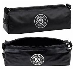 Juodas mokyklinis penalas su vienu skyriumi, 21,5 cm