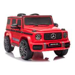 Raudonas Mercedes G63 akumuliatorinis automobilis