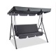 Three-person Garden Swing Rocking Cushions Mattress Gray