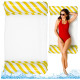 Inflatable White/Yellow Water Mattress-Bed, 120x70 cm